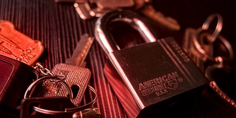 Keys and a padlock sit in a close-up shot. ssl encryption, keberos authentication, certificate trust