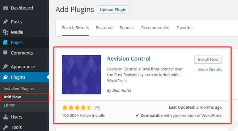 Manage Post Revisions in WordPress