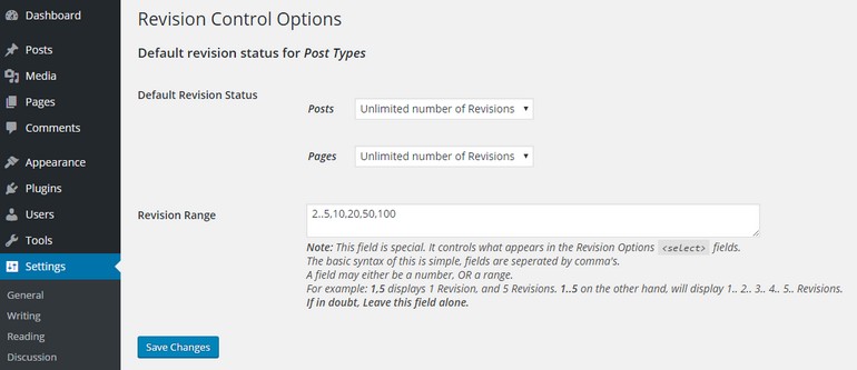 Manage Post Revisions in WordPress