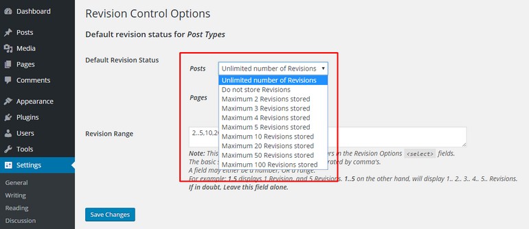 Manage Post Revisions in WordPress