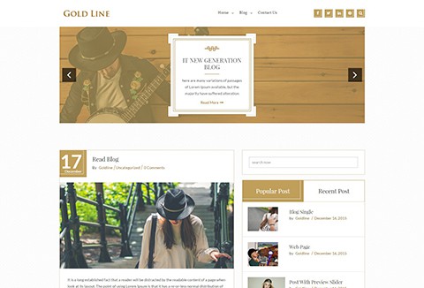 GoldLine Light – A Free WordPress Blog Theme