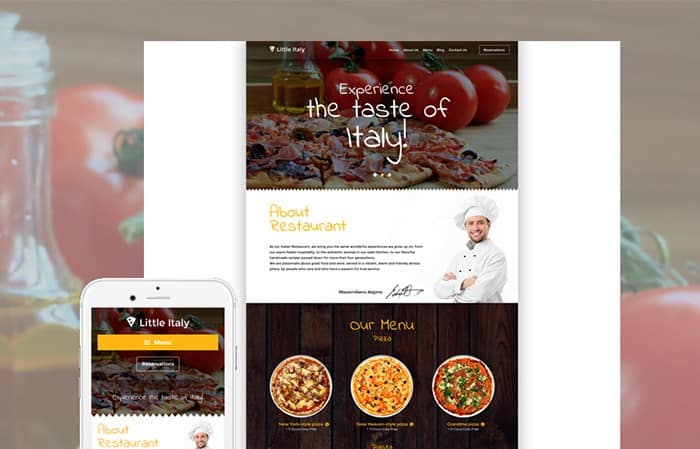 Eye-catching Italian Restaurant WordPress Theme