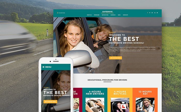 Driving School Responsive WordPress Theme