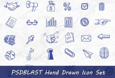 A set of awesome free icons from PSD Blast