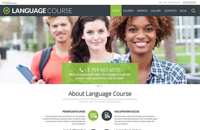 Language Course WordPress Template