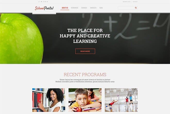 School Portal Responsive WordPress Theme