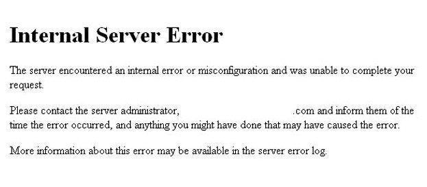 Internal Server Error