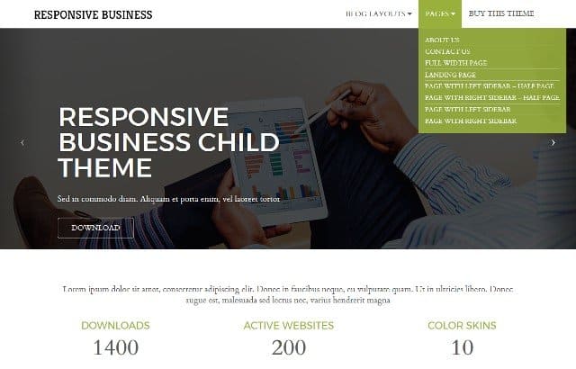 Responsive Business – Child WordPress Theme for Free Responsive