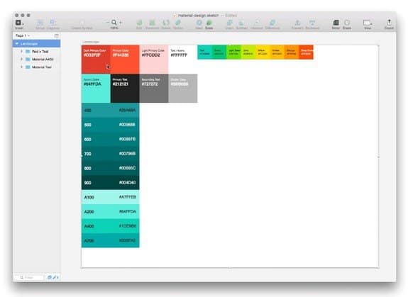 Material Design Color Palette