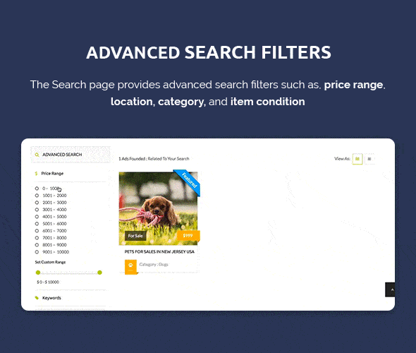 Advanced Search Bar and Filters