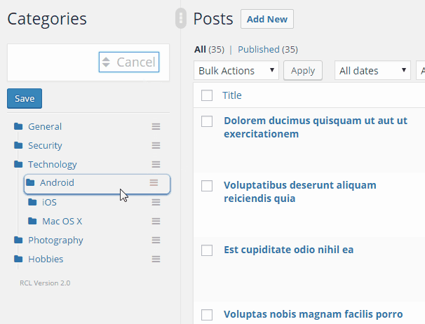 Create the custom categories order as you would like.