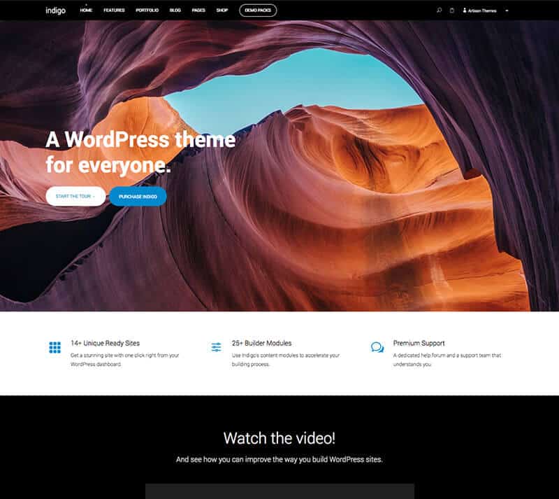 Indigo is more than a WordPress theme. It is a website building toolkit inside a theme!