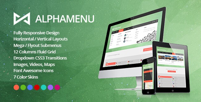 AlphaMenu is a jQuery mega menu plugin. 