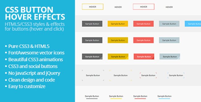 This pack contain pure HTML5/CSS3 flat buttons. 