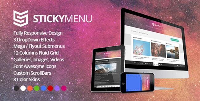 StickyMenu is a responsive mega footer navigation tool.