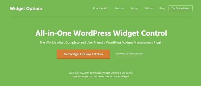 Widget Options WordPress Plugin