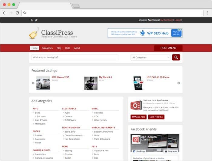 ClassiPress is the original & most popular WordPress classified ads theme. 