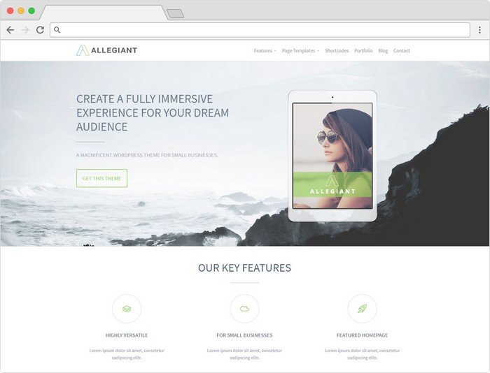 Allegiant is really popular because of it's perfectly built for users looking for an amazing business WordPress theme. 