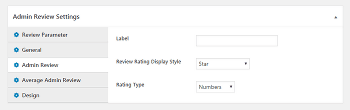The Admin Review Settings allows you to add up and configure.