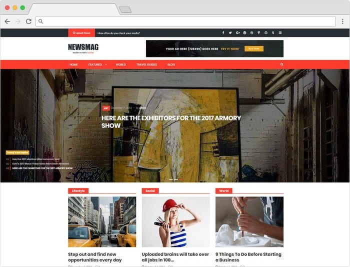 Newsmag Pro is a versatile premium WordPress theme suited for a variety of websites.