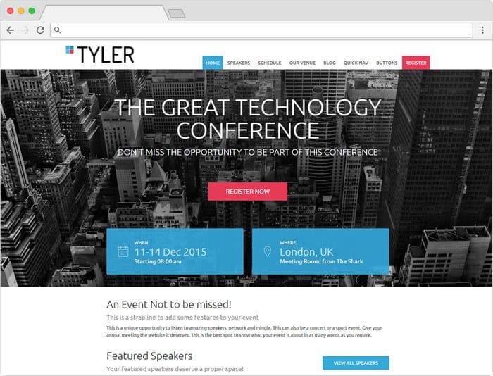 Tyler combines a fresh design with advanced event planning features.