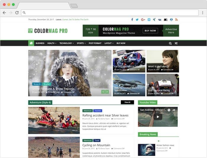 ColorMag is a beautiful responsive WordPress theme for online magazines and newspapers.