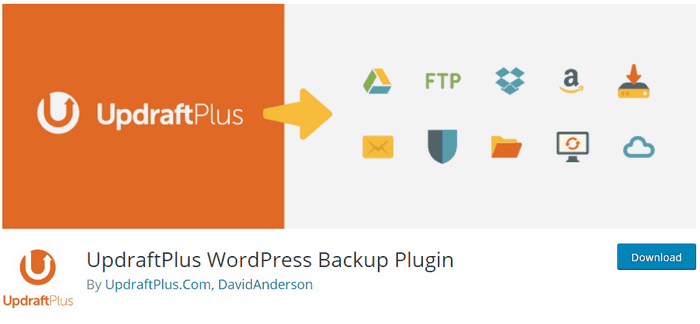 UpDraftPlus permits you to create your backup and keep it safely in the cloud storage..