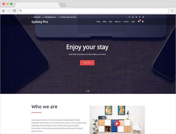Sydney Pro is a business WordPress theme that allows anyone to quickly and easily create an effective online presence..