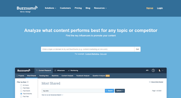 BuzzSumo is a perfect tool for content marketing.