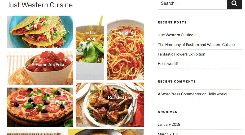 Modula Gallery Plugin - The gallery below is about food.