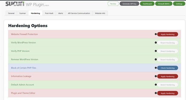 Sucuri Scanner Options