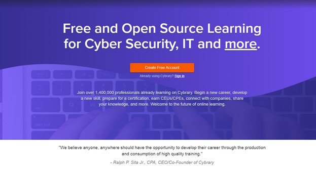 Cybrary’s library is full of video courses related to security.
