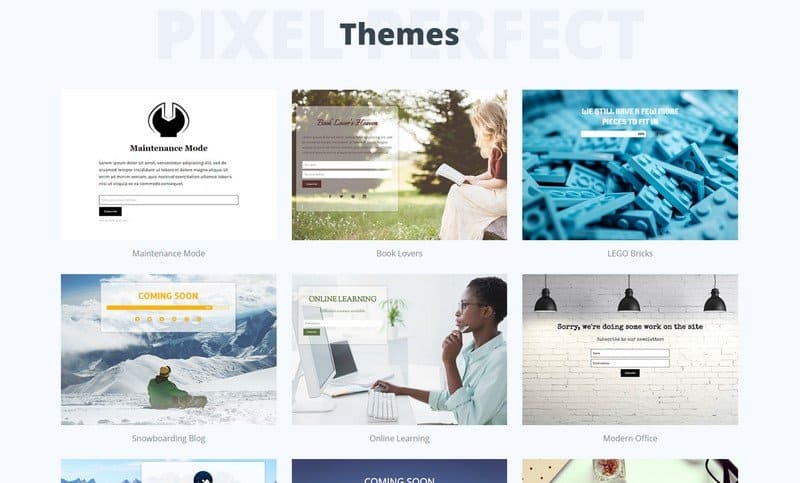 Coming Soon Pro WordPress Plugin - Choose between more than 50 ready-to-use themes.