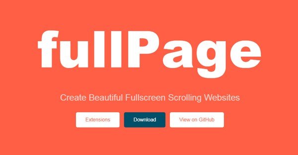 FullPage.js allows developers to make full-screen scrolling pages.