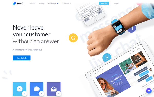 Tidio is another handy solution for supporting your clients. 