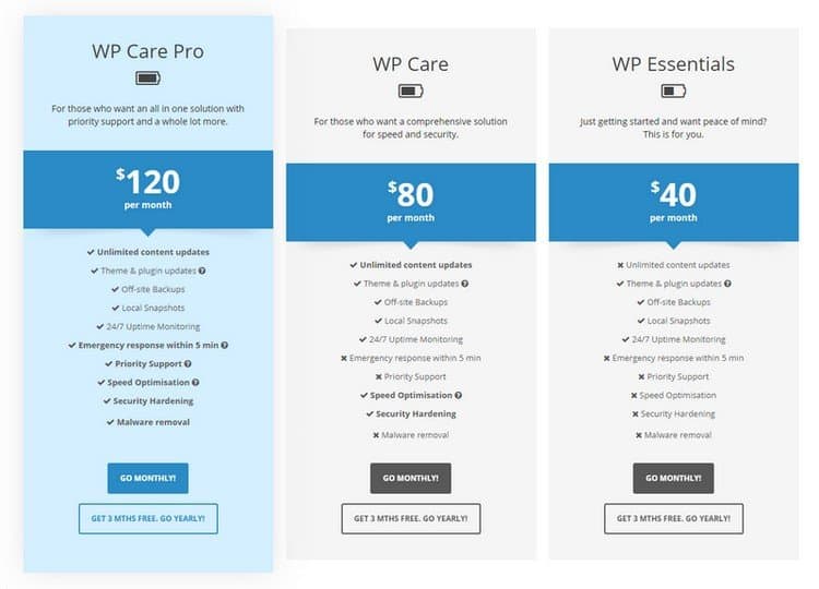 WP Blender has three pricing plans.