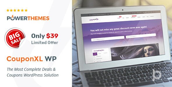CouponXL is a powerful WordPress theme for discounts and coupons.
