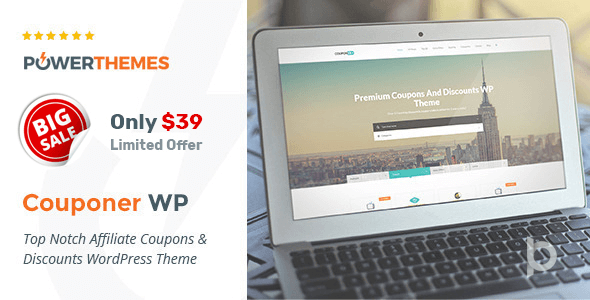 Couponer is a WordPress theme that is suitable for affiliate coupons and discounts.