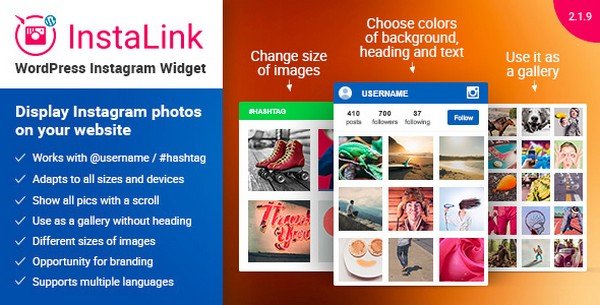 InstaLink is a flexible Instagram WordPress widget plugin