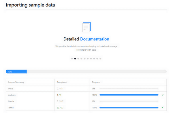 Track the process of the plugins installation.