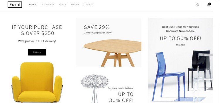 Furni is a clean and minimalist eCommerce theme.