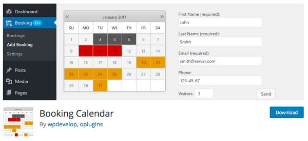 The Booking Calendar plugin lets your customers book the dates.