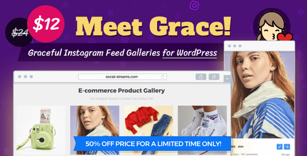 Grace is a creative and flexible Instagram feed WordPress plugin.