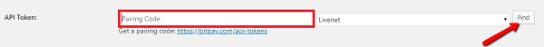 Copy and paste the pairing code into your BitPay WooCommerce page.