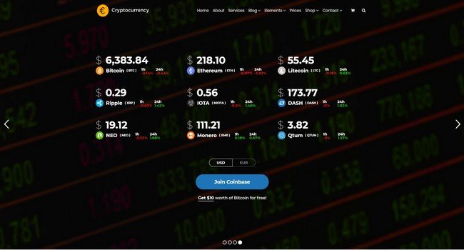 Cryptocurrency is a perfect WordPress theme for any crypto business. 
