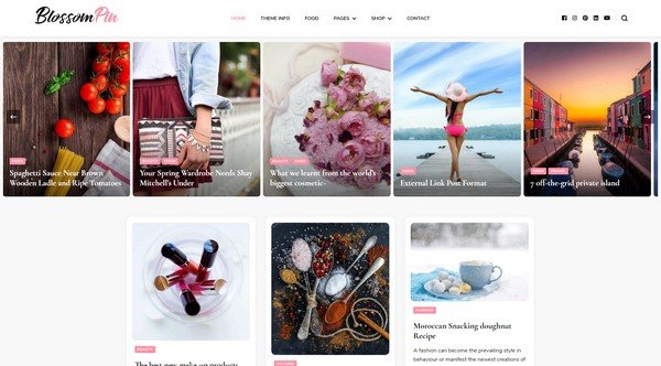 Blossom Pin is an attractive free WordPress theme from Blossom Themes.