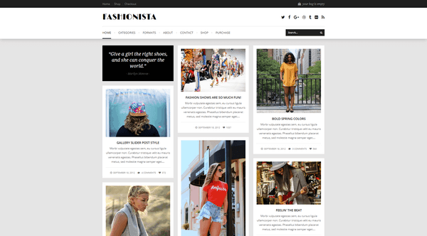 Fashionista is a Pinterest-inspired WordPress from WPExplorer.