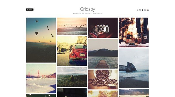 Gridsby is a free elegant gallery WordPress theme from Modern Themes.