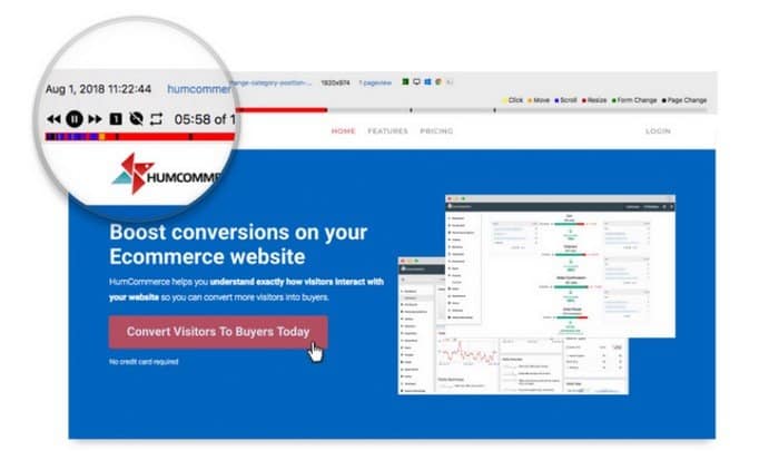 With HumCommerce you can record multiple sessions and can analyze them later.