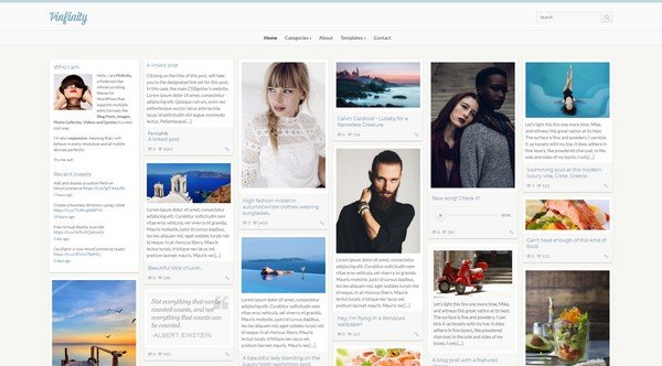 Pinfinity is a beautiful and elegant theme from CSSIgniter.